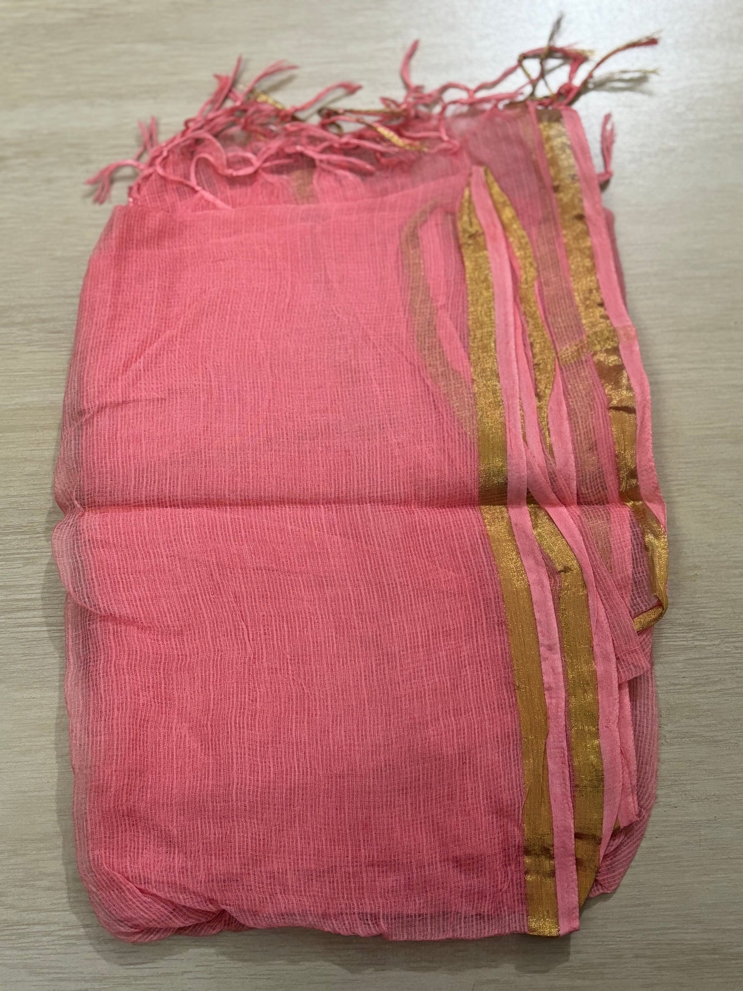 Pink Doria Dupatta with zari border