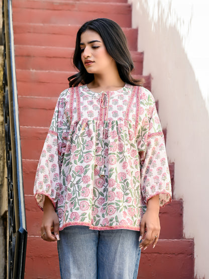 Vintage Bloom Boho Top