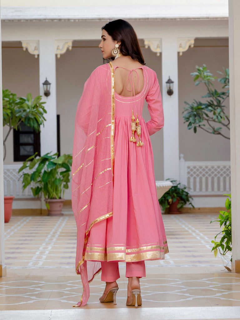 Pink Rangrez Anarkali Suit Set