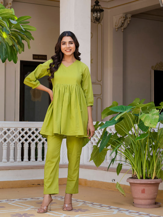 Green Lurex Co-ord Set