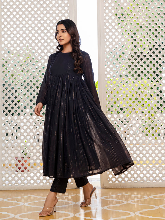 The Ultimate Black Lurex Kurta Set